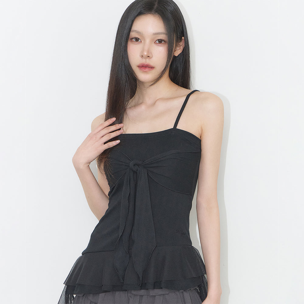 ILLIGO Ribbon Tie Sleeveless Black