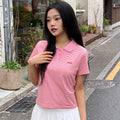 ames worldwide BASIC STRIPE COLLAR TEE PINK