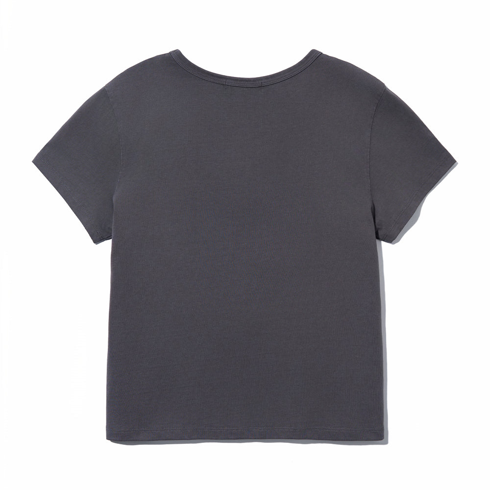 YOUHEE COLOR LETTERING T-SHIRTS_CHARCOAL