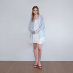 HANE [Scrunch SET] Tencel Glow Sheer Shirt_Air Sky