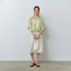 HANE [Scrunch SET] Tencel Glow Sheer Shirt_Lime Sorbet