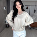 Siyazu [Lupita, Lupita PICK] SITP5274 V-neck stingray comfort t-shirt_Light beige