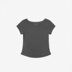 NEW BALANCE NBNEG2W472 / WOMEN Fitted Square Neck Cap Short Sleeve Tee (D/CHARCOAL)
