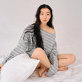 MANGOMANYPLEASE [ROUTINE] YEVA SWEATSHIRT_GREY STRIPE