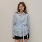 CAMINO striped shirt blue