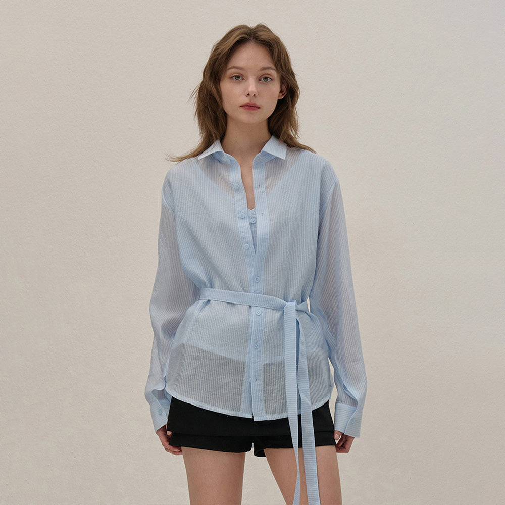 CAMINO striped shirt blue