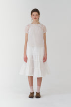 pesto SHEER SHIRRING BLOUSE WHITE