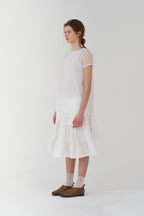 pesto SHEER SHIRRING BLOUSE WHITE