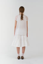 pesto SHEER SHIRRING BLOUSE WHITE
