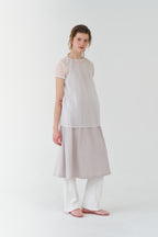 pesto SHEER SHIRRING BLOUSE WHITE