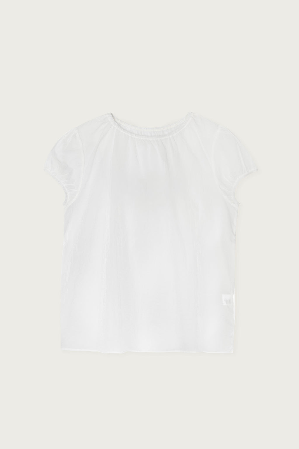 pesto SHEER SHIRRING BLOUSE WHITE
