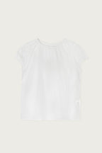 pesto SHEER SHIRRING BLOUSE WHITE
