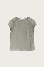 pesto SHEER SHIRRING BLOUSE WHITE
