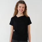 pesto OPEN NECKLINE TEE BLACK