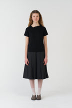 pesto OPEN NECKLINE TEE BLACK