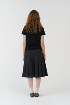 pesto OPEN NECKLINE TEE BLACK