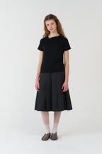 pesto OPEN NECKLINE TEE BLACK
