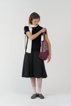 pesto OPEN NECKLINE TEE BLACK