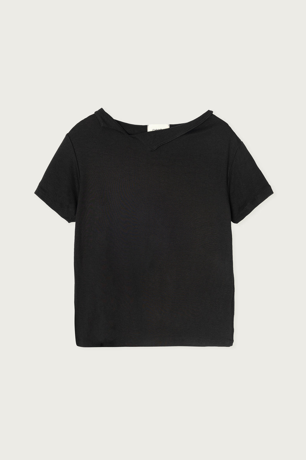 pesto OPEN NECKLINE TEE BLACK