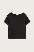 pesto OPEN NECKLINE TEE BLACK
