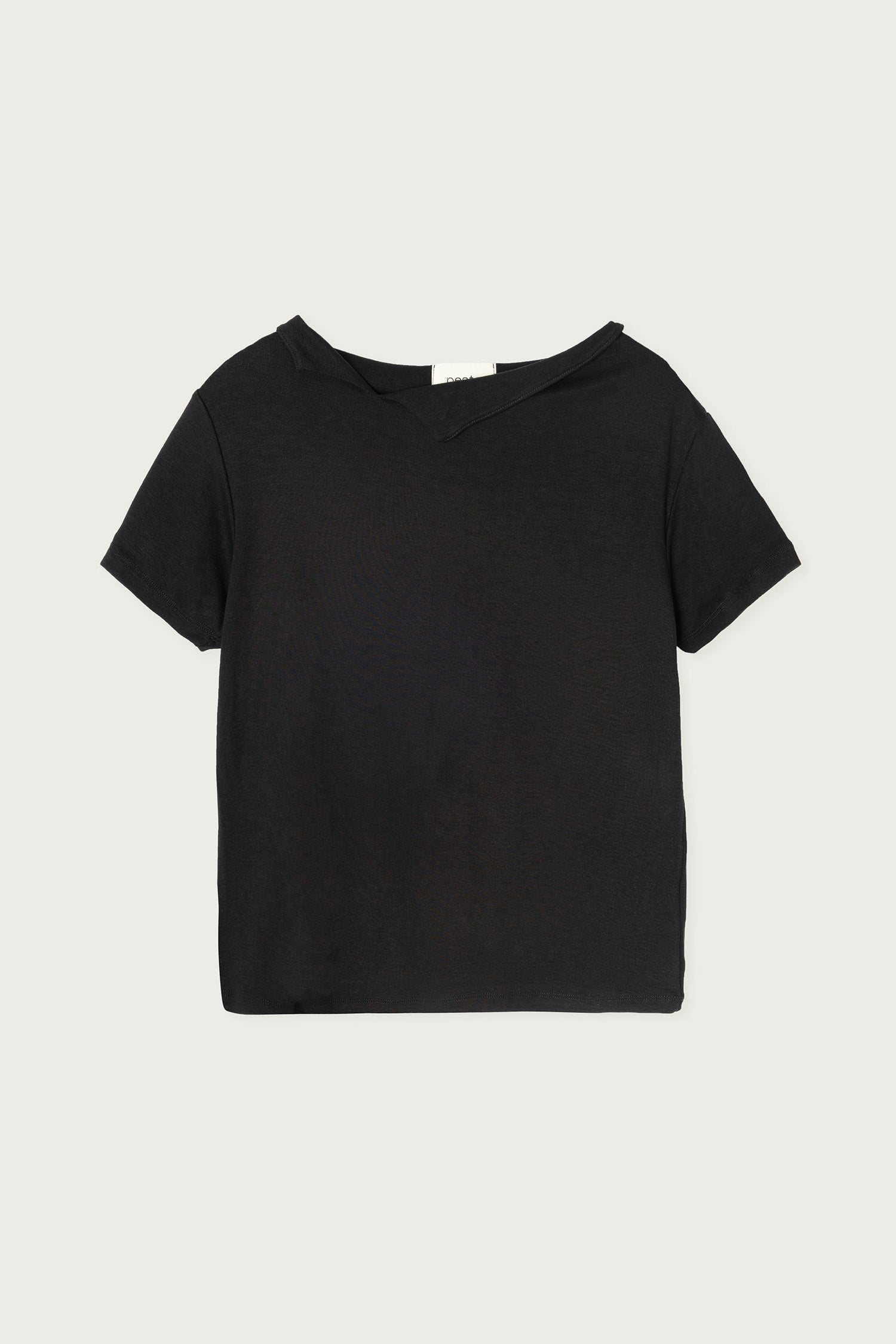 pesto OPEN NECKLINE TEE BLACK