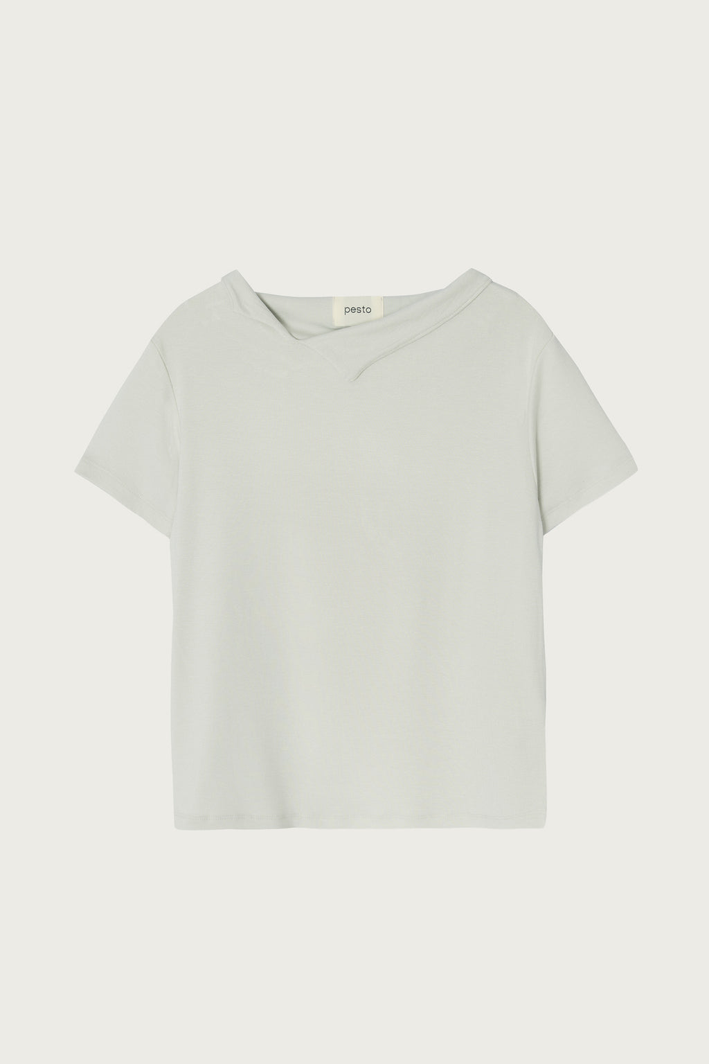 pesto OPEN NECKLINE TEE BLACK