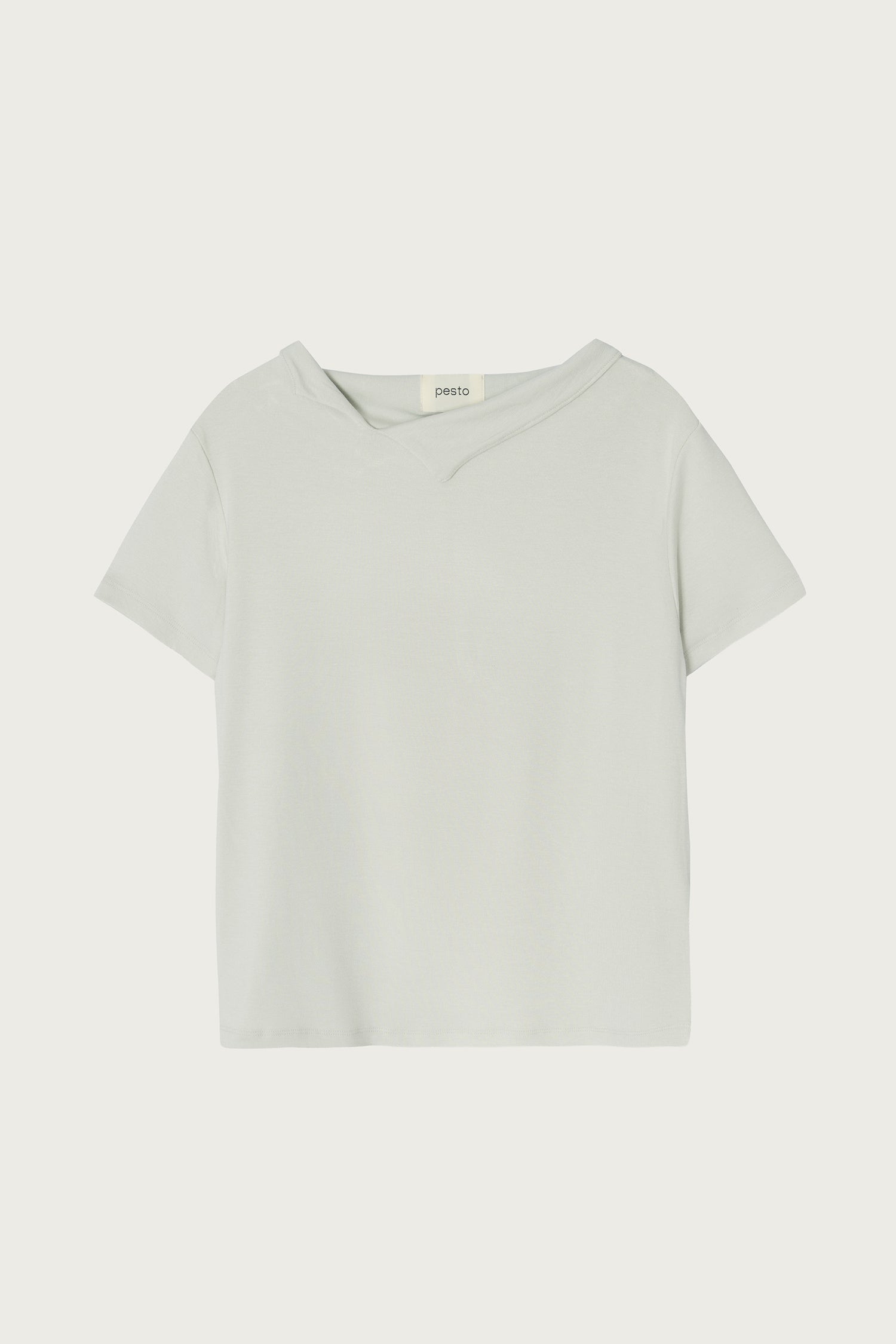 pesto OPEN NECKLINE TEE BLACK