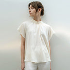DeFemme SEERSUCER HALF NECK SHIRRING BLOUSE YELLOW