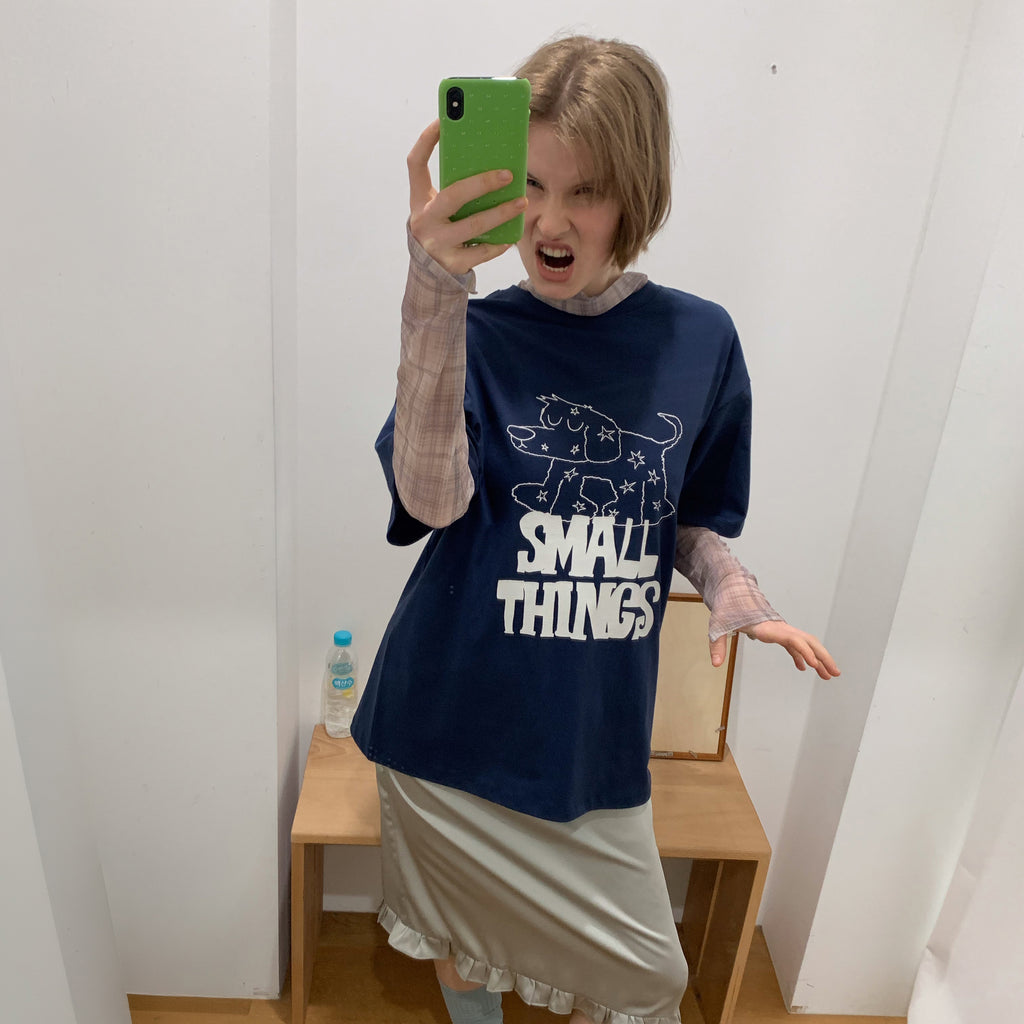 MA JOURNÉE SMALL THINGS GRAPHIC T-SHIRT_NAVY