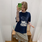 MA JOURNÉE SMALL THINGS GRAPHIC T-SHIRT_NAVY