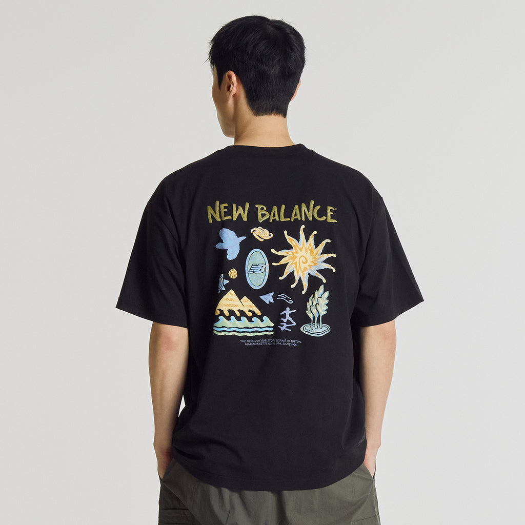 NEW BALANCE NBNEG31643 / UNI Sunny Rainey illustration short sleeve t-shirt (BLACK)