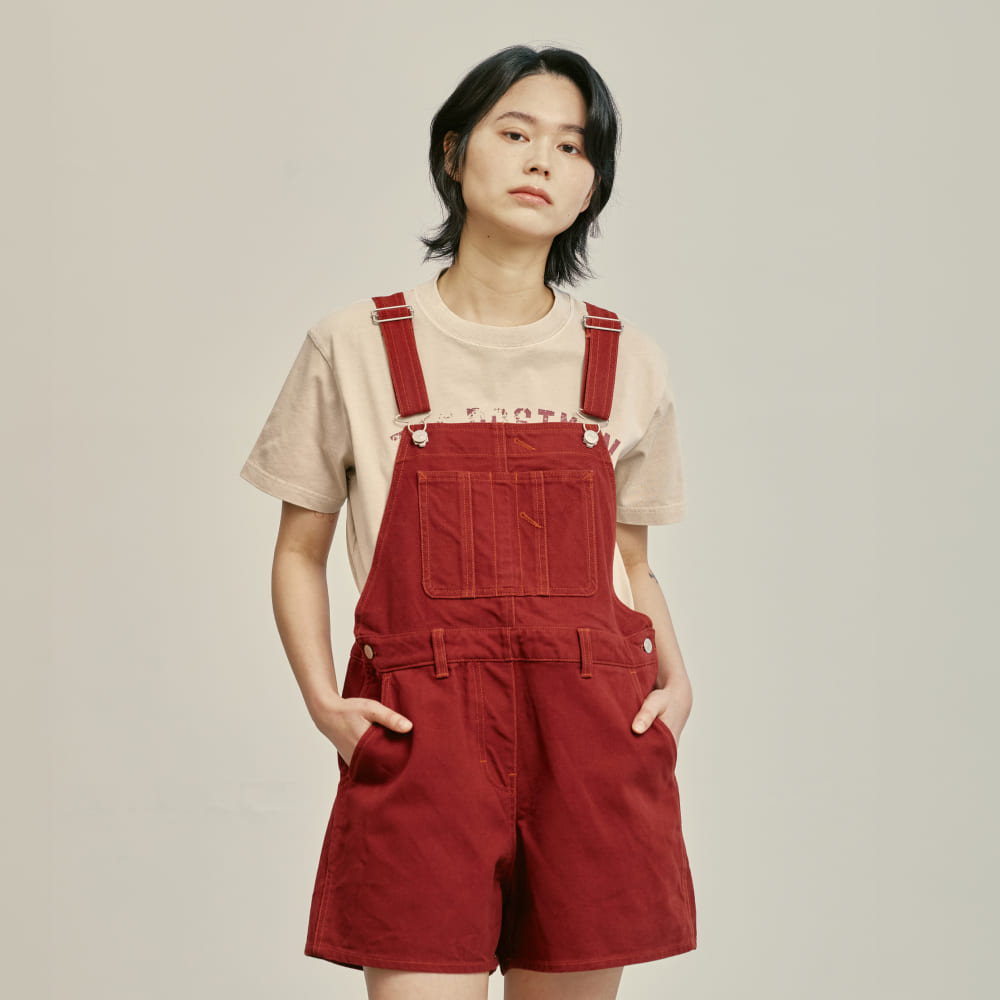 UNIVERSALOVERALL UNIVERSALOVERALL Workers Overall Shorts Burgundy