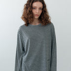 vanishment [1st] Summer stripe tee_melange gray