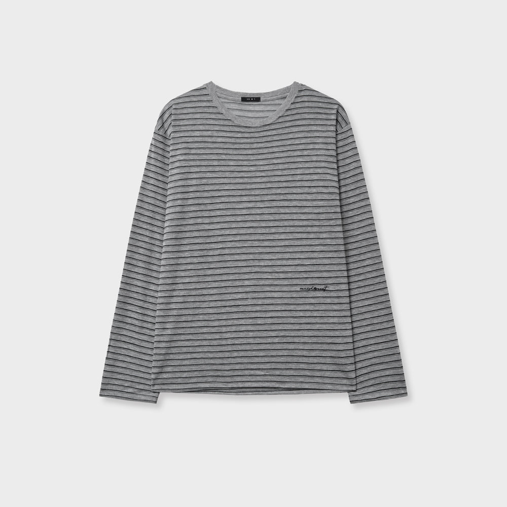 vanishment [1st] Summer stripe tee_melange gray