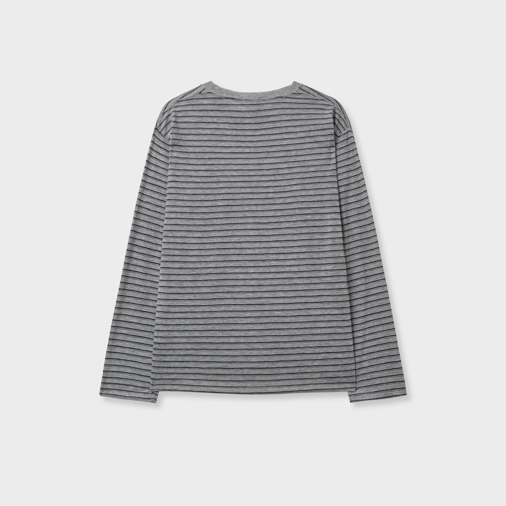 vanishment [1st] Summer stripe tee_melange gray
