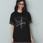 LEATHERY [Pre-order delivery on July 27] Ocean Haze Overfit Short Sleeve T-Shirt [BLACK]
