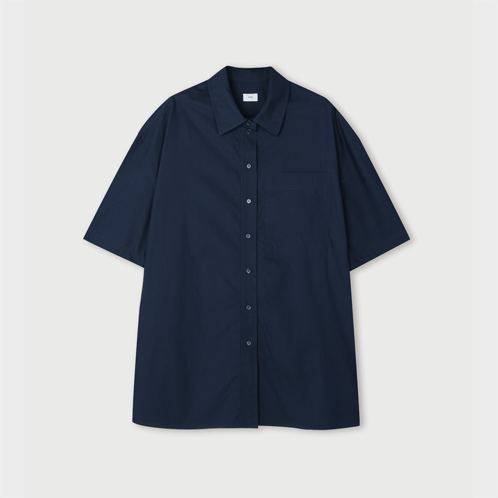 ETHOS COTTON HALF SLEEVE SHIRT (NAVY)