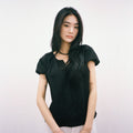 juliapepe Amy Shirring Puff Blouse (Black)