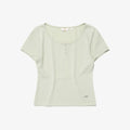 Lee Women's Button Up Punching T-Shirt Mint