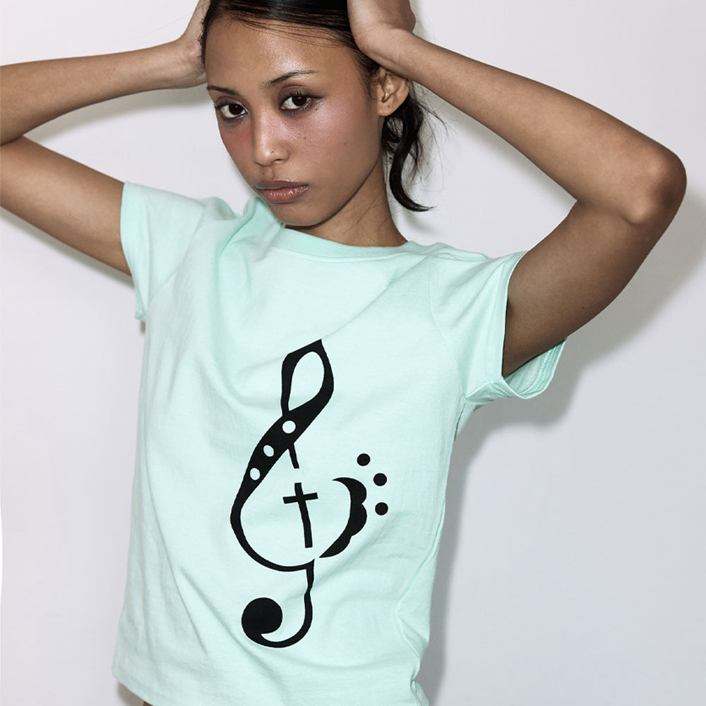 FANCY CLUB CLEF SYMBOL TEE (MINT) F26QB143