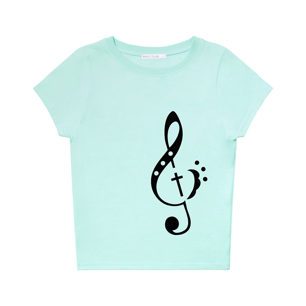 FANCY CLUB CLEF SYMBOL TEE (MINT) F26QB143