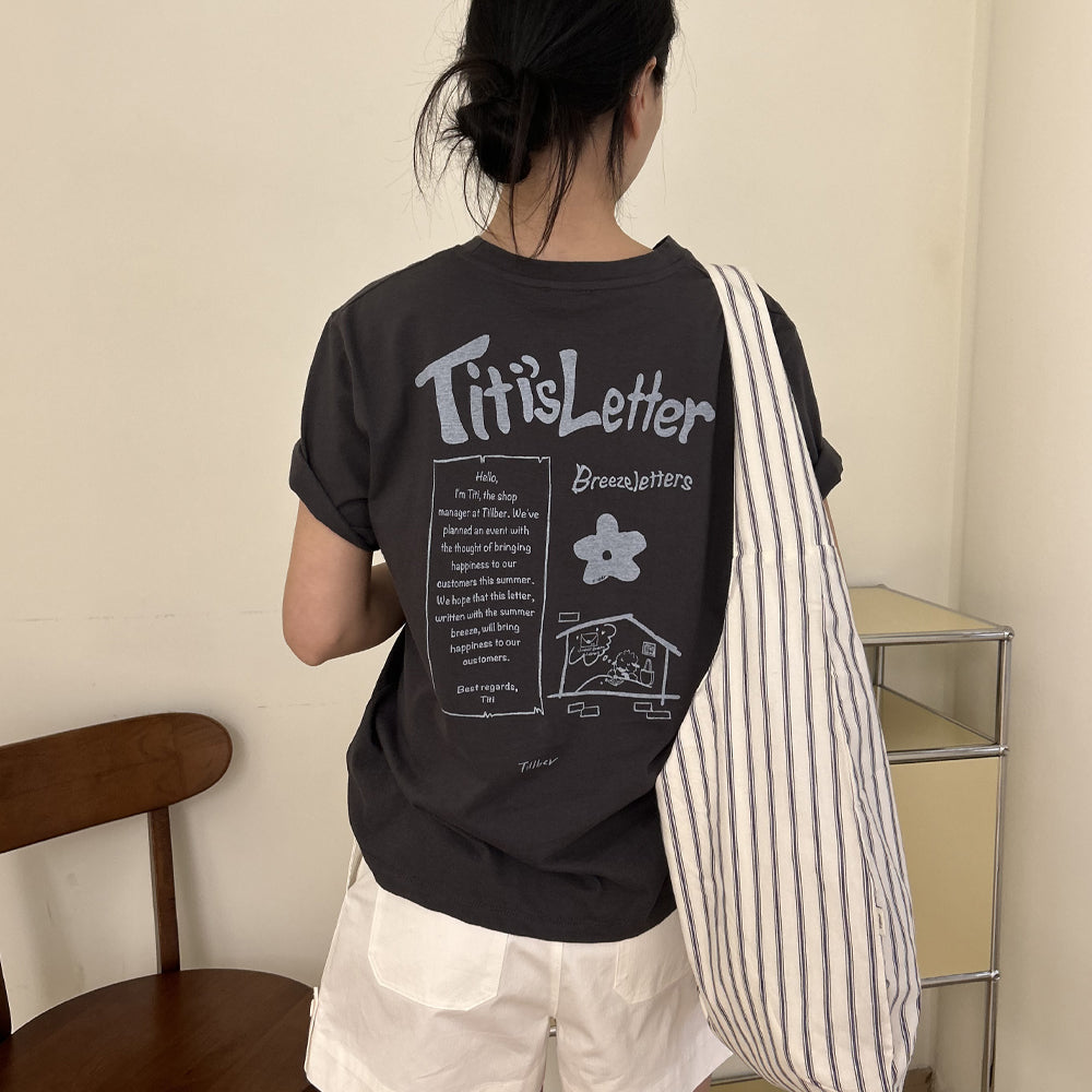 TILLBER TT Letter T-Shirt_Gray