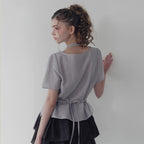 TWEE Ind halterneck tank top short sleeve blouse set