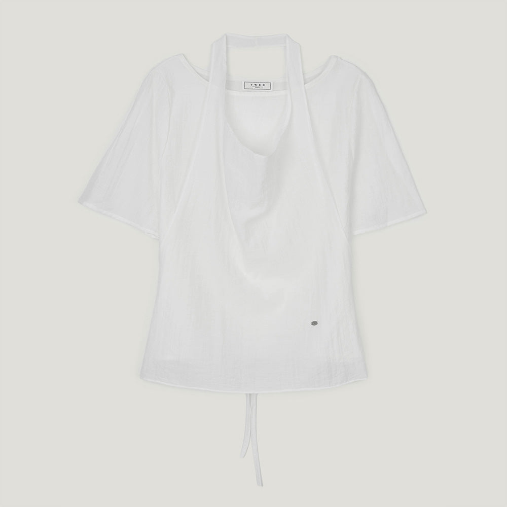 TWEE Ind halterneck tank top short sleeve blouse set