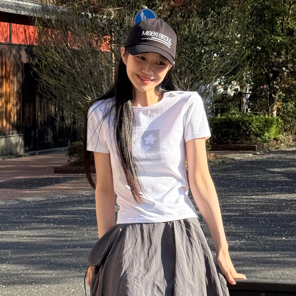 MISEKI SEOUL Midnight stars fitted short sleeve WHITE