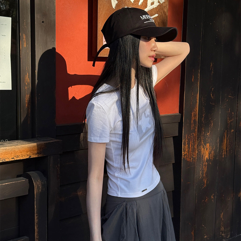 MISEKI SEOUL Midnight stars fitted short sleeve WHITE
