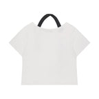 AS YOU ARE Belted Halter Off Shoulder Tee White
