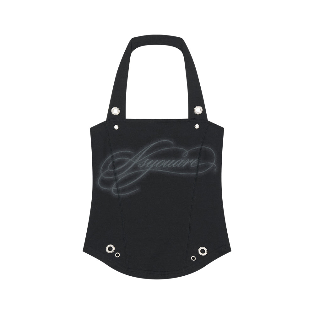 AS YOU ARE drawing halter sleeveless black