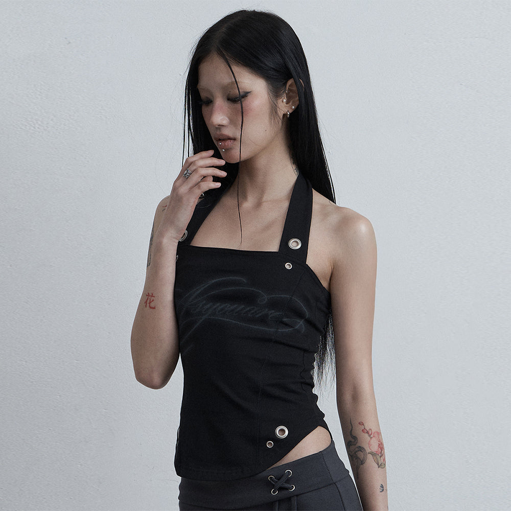AS YOU ARE drawing halter sleeveless black