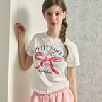 JUDYN Ribbon Women's Crop Short Sleeve T-Shirt